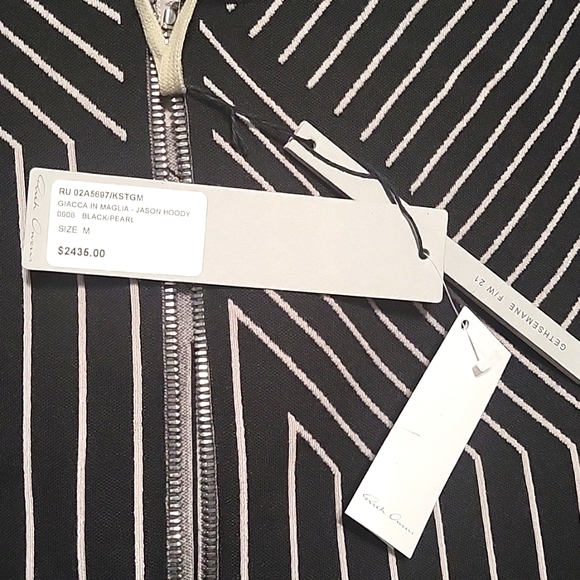 Rick Owens Jason Striped Virgin Wool-Blend Zip-Up Hoodie - Picture 6 of 6